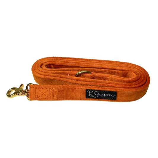 LUXE Velvet Leash - Burnt Orange